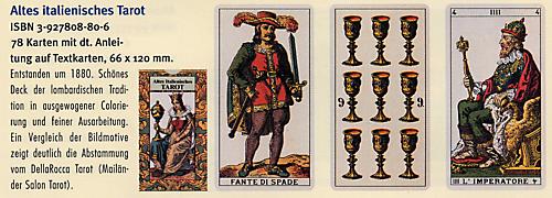 Tarotkarten, Antike Tarots Italienische, m. Anleitung
