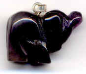 Tiergravuranhänger, Obsidian 1,5 x 2 cm