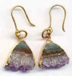 Ohrschmuck, Amethyst 3 x 1,5 cm